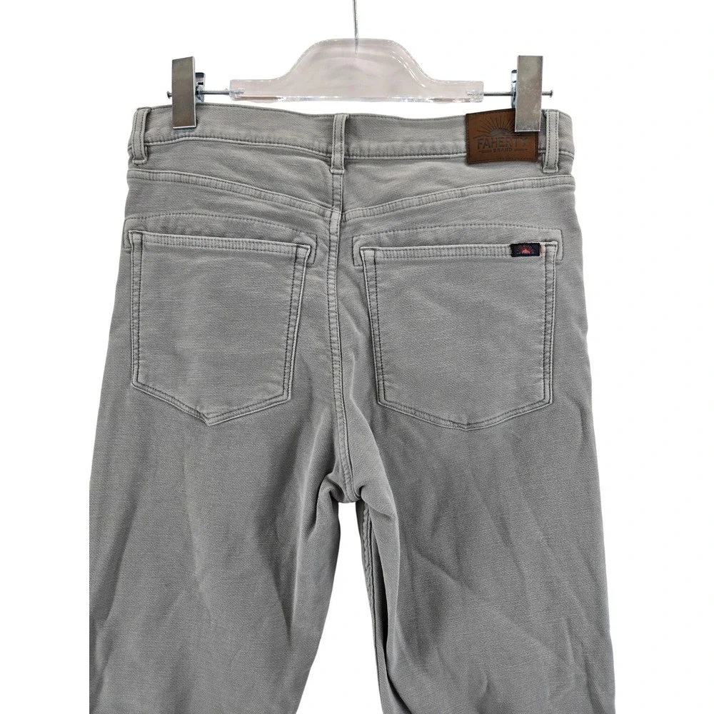 Faherty Brand Mens 5-Pocket Terry Pants Grey Straight Leg Stretch Size 31 x 30.5